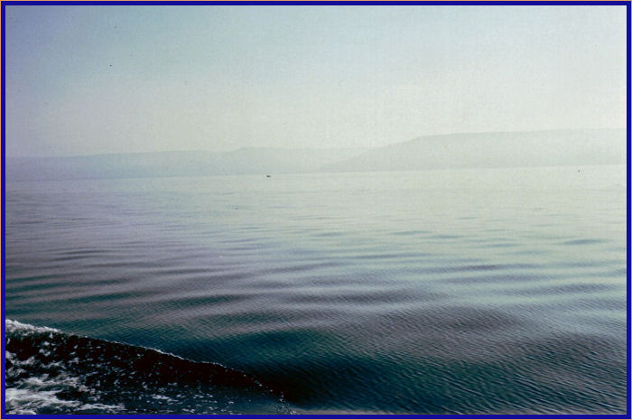 Looking toward the southern shore of the Sea of Galilee